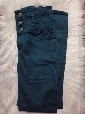 Refuge High-Waisted Skinny Blue/Green Jeans